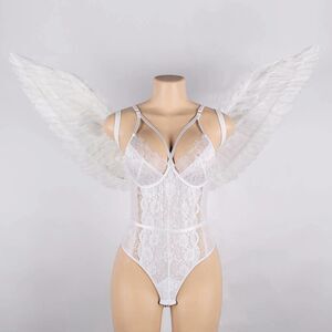 🆕 White Feather Angel Wings Halloween Cosplay Festival Costume